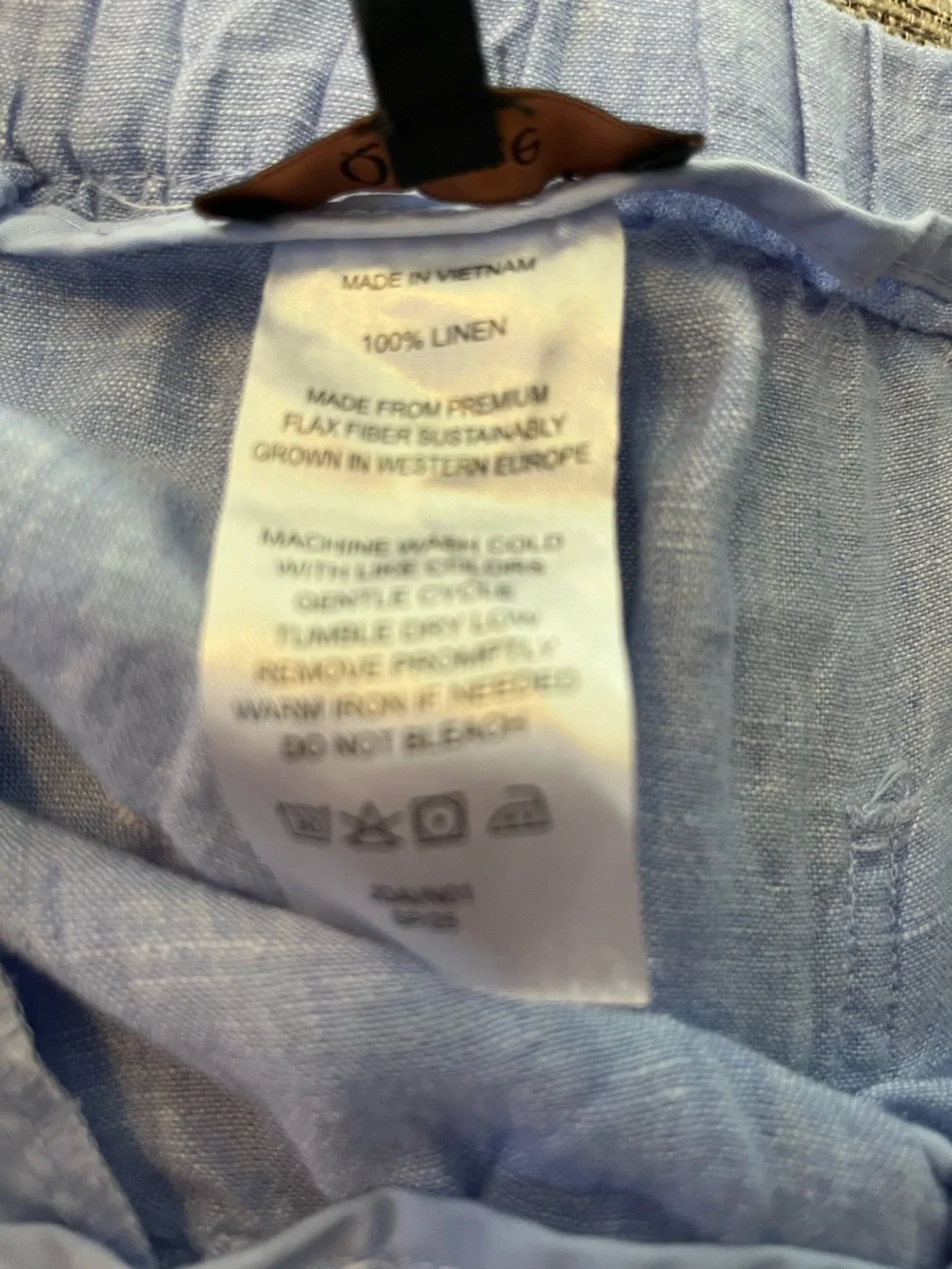 Quince Light Blue Linen-Blend Elastic Waist Men’s Pants